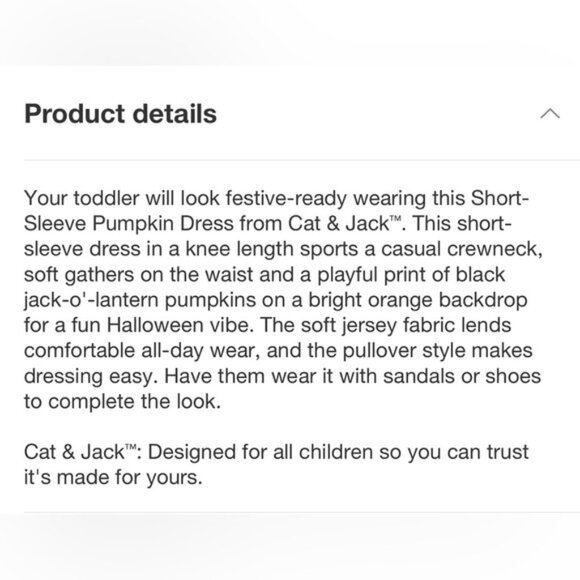 🎃 NWT Cat & Jack 12M Pumpkin Dress - Picture 13 of 15